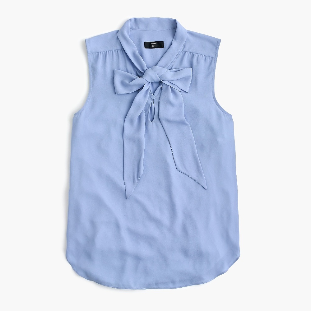 J Crew. Drapey Tie-Neck Sleeveless Blouse